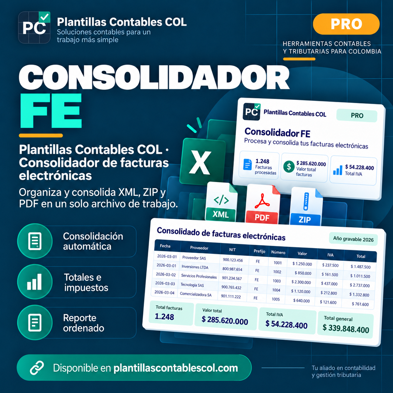 Consolidador de facturas electrónicas PCCOL