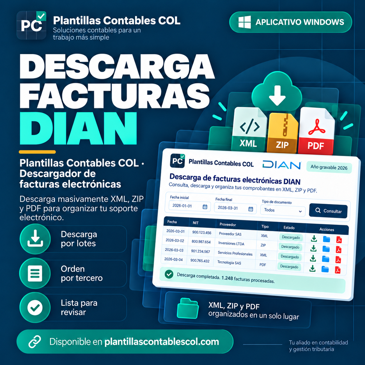 Descarga de facturas DIAN PCCOL