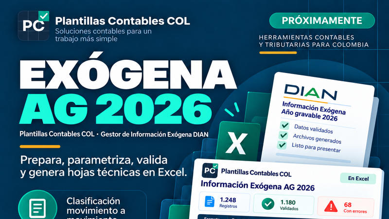 Gestor de Información Exógena DIAN AG 2026 PCCOL