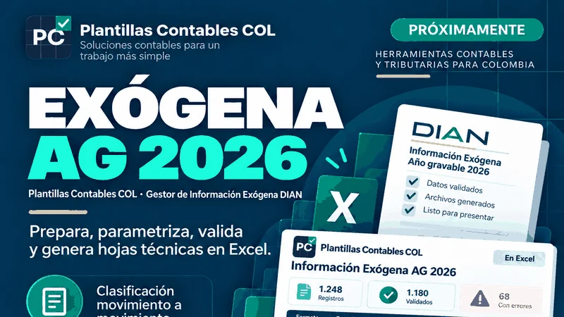 Gestor de Información Exógena DIAN AG 2026 PCCOL